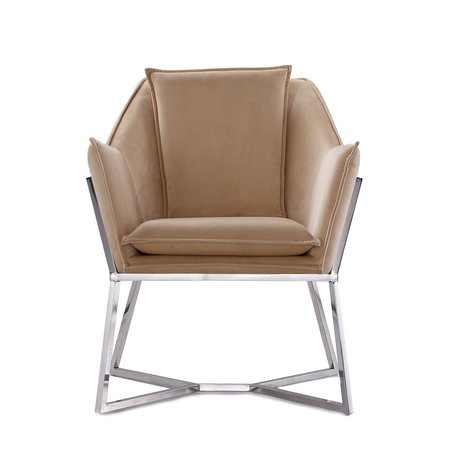 MANHATTAN COMFORT Origami Velvet Accent Chair in Fawn AC052- FN